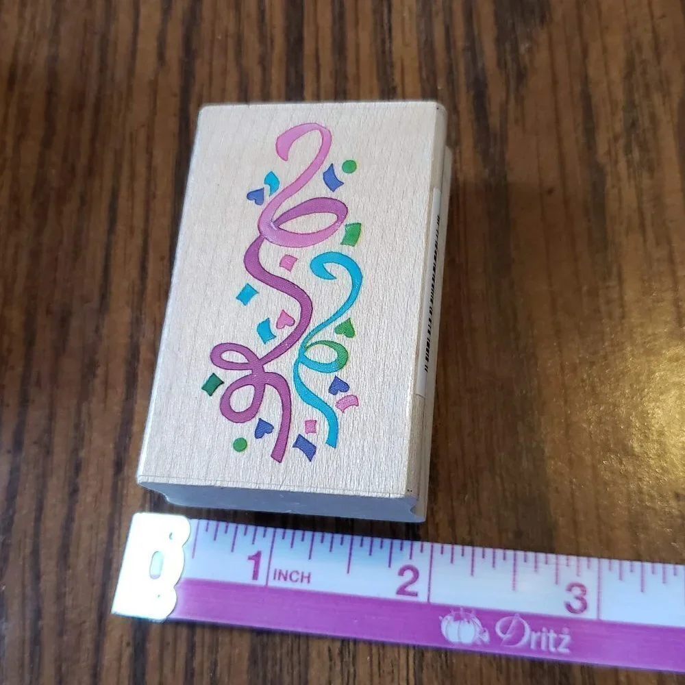 All Night Media Posh Impressions Posh Confetti Wood Mounted Rubber Stamp 550-F03